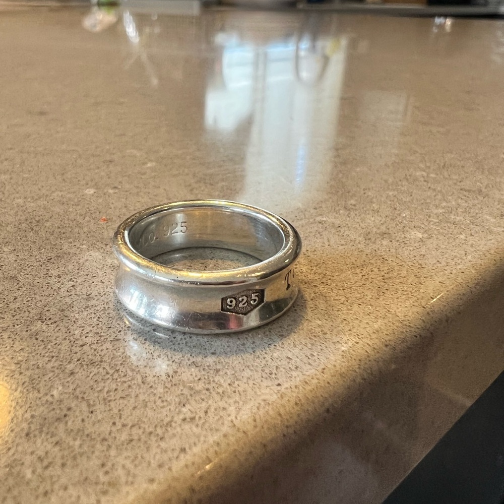 Tiffany & Co. 1837 Wide Band Ring Sterling Silver 925 Size 7.5–8 - Picture 2 of 4